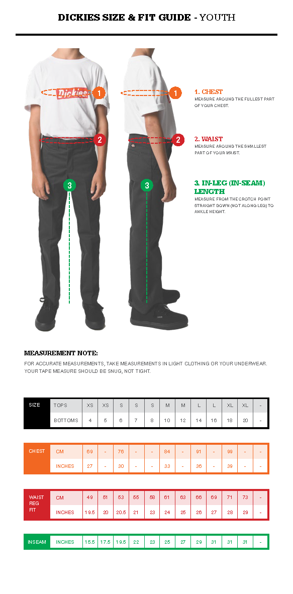 Size Guide | Dickies Zealand